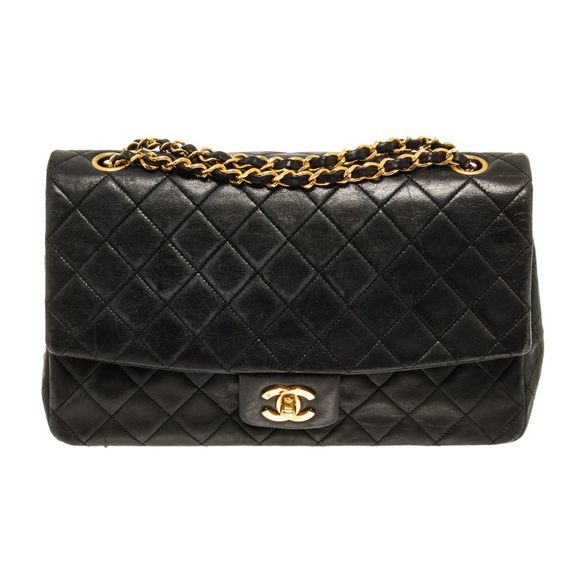 Chanel Black Quilted Lambskin Classic Single Medium Flap Bag